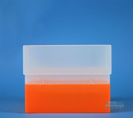 plastic-box EPPi® Box, 70mm, orange, lid with height limiter for 102mm fixed height